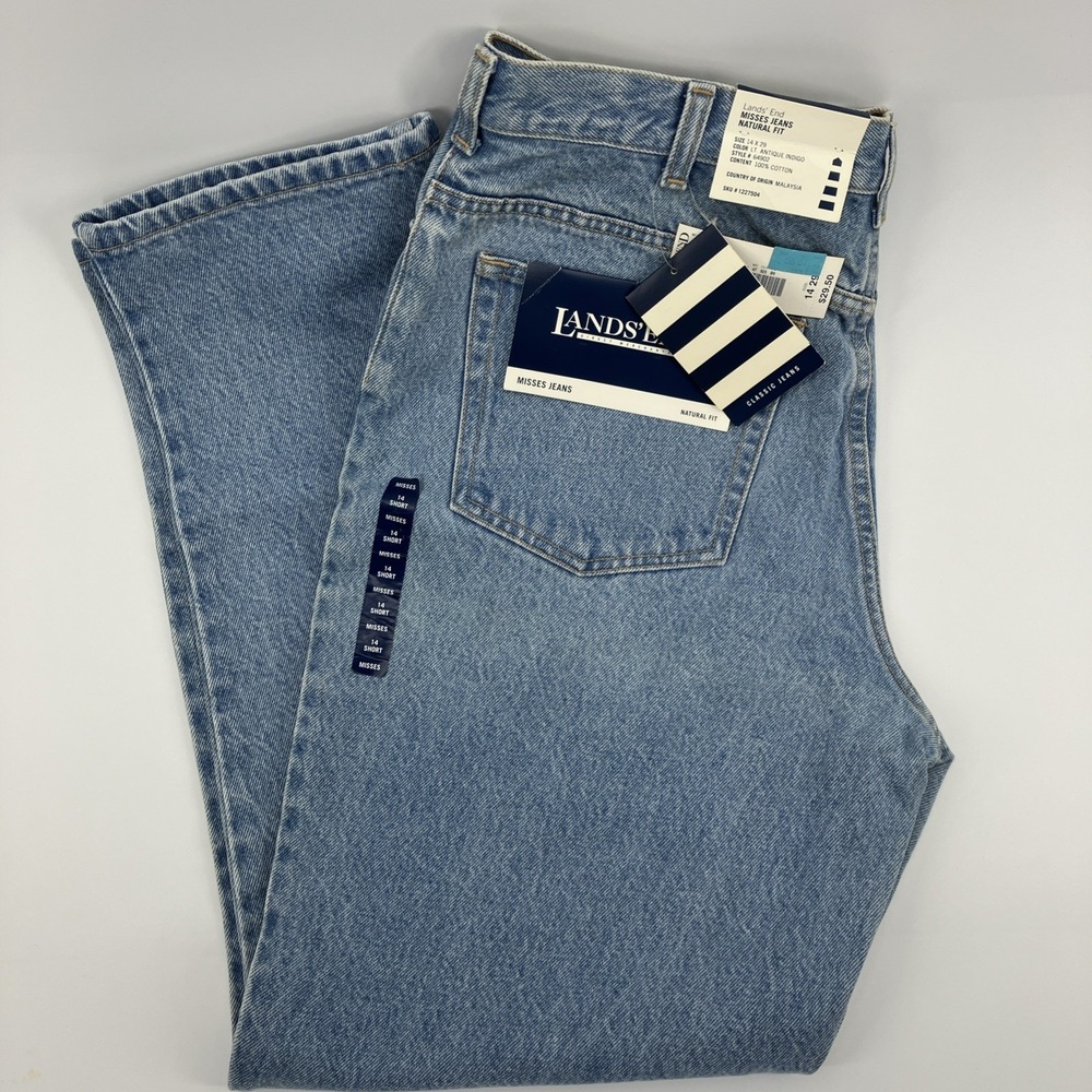 Vintage Lands End Women's Jeans Size 14x29 Natural Fit Classic Jeans NWT